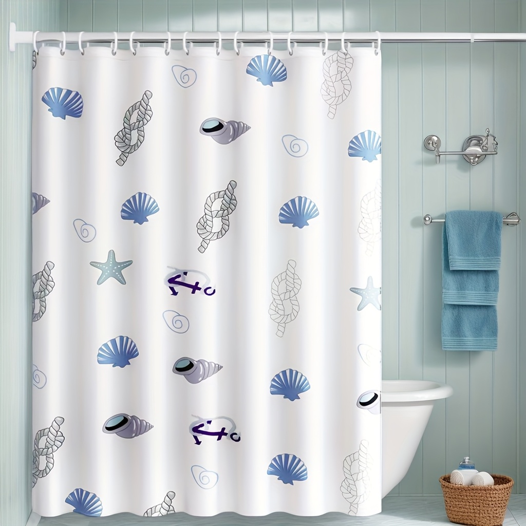 Shower Curtain Liner - Rideau de Douche Imperméable Thème Nautique