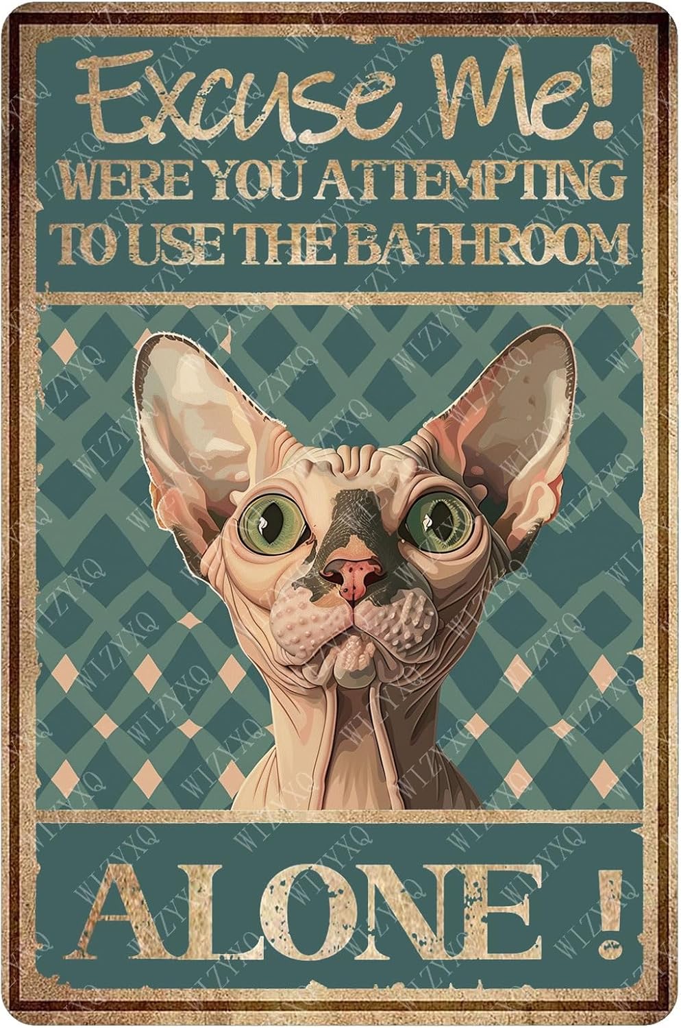 Home Alone Bathroom - Panneau en métal vintage « Excusez-moi,