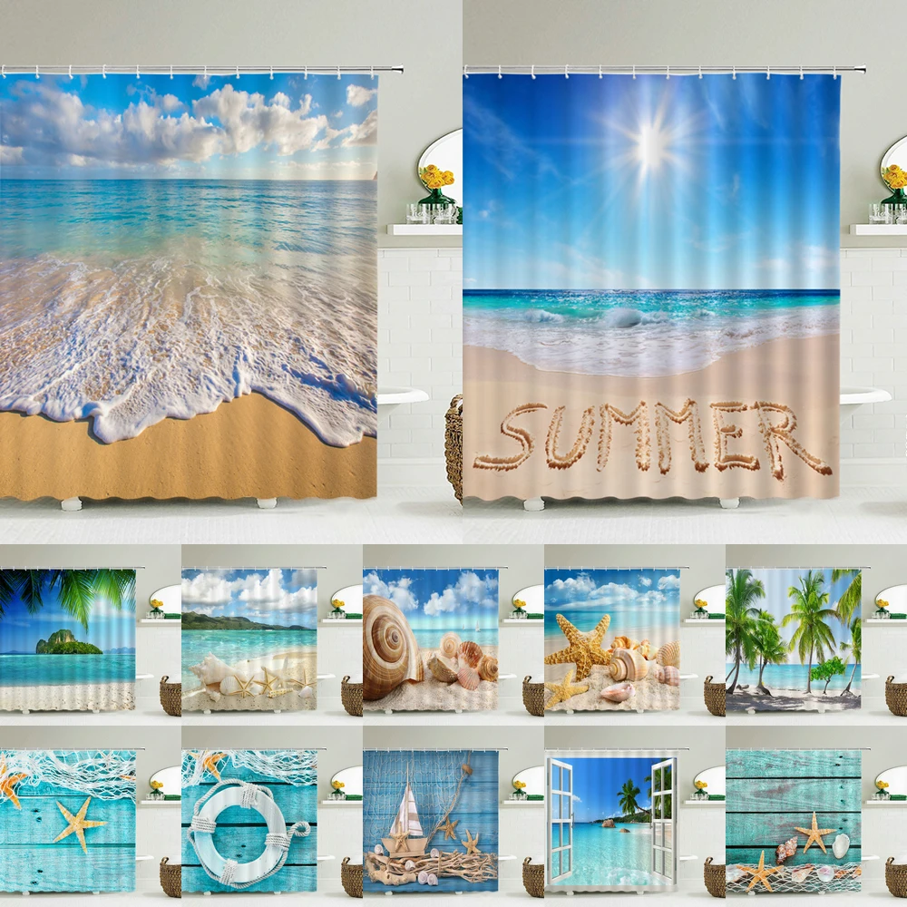 Shower Curtain Liner - Rideaux de douche de plage de