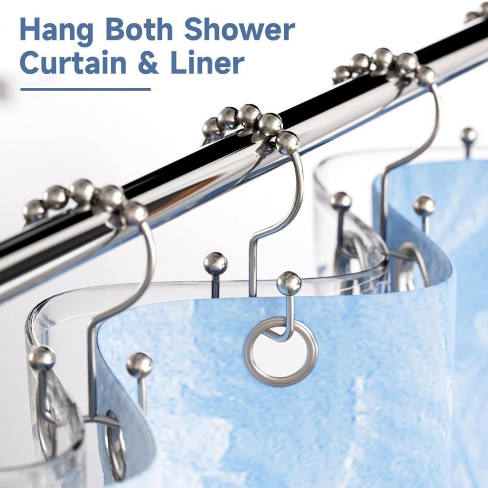 Shower Curtain Liner - Lot de 12 anneaux de rideau