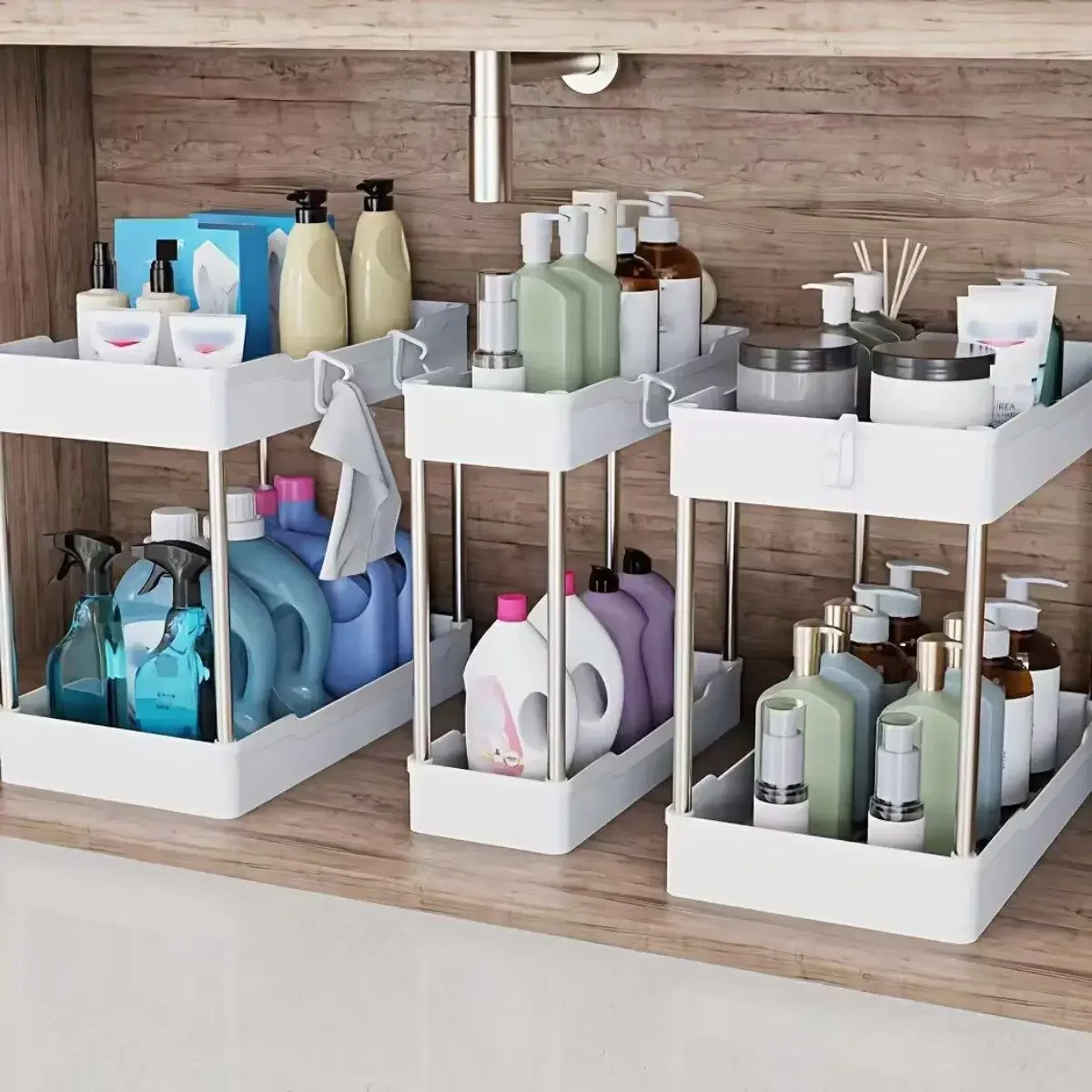 Home Bathroom Supplies - Lot de 3 organisateurs sous évier,