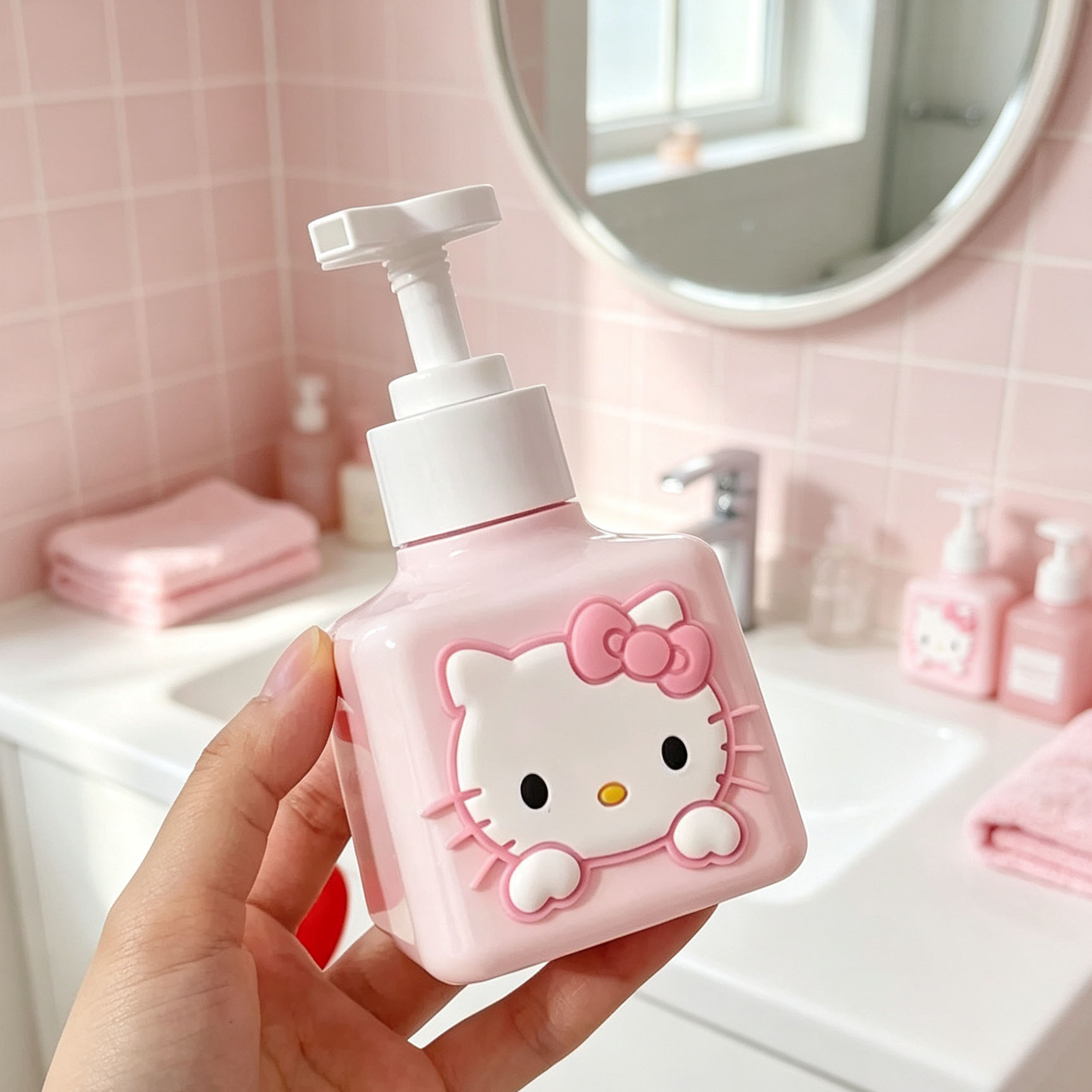 Home Bathroom Supplies - Bouteille distributrice de savon Hello Kitty
