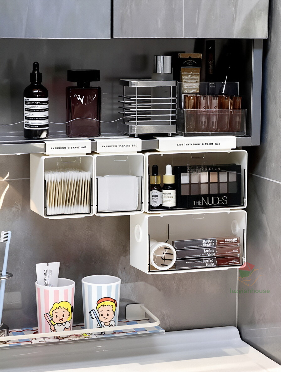 Home Theater Bathroom - Boîte de rangement coulissante transparente sous