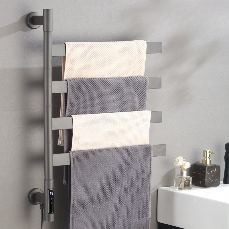 Home Bathroom Supplies - Sèche-serviettes électrique chauffant rotatif pour salle