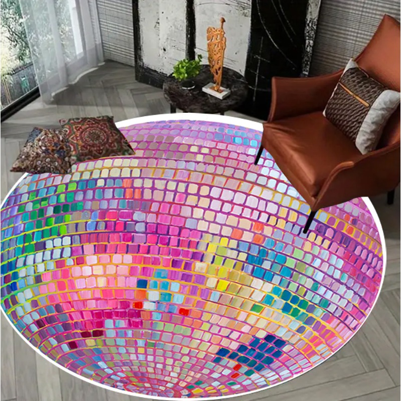 Home Goods Bathroom Rugs - Tapis de sol rond à motif