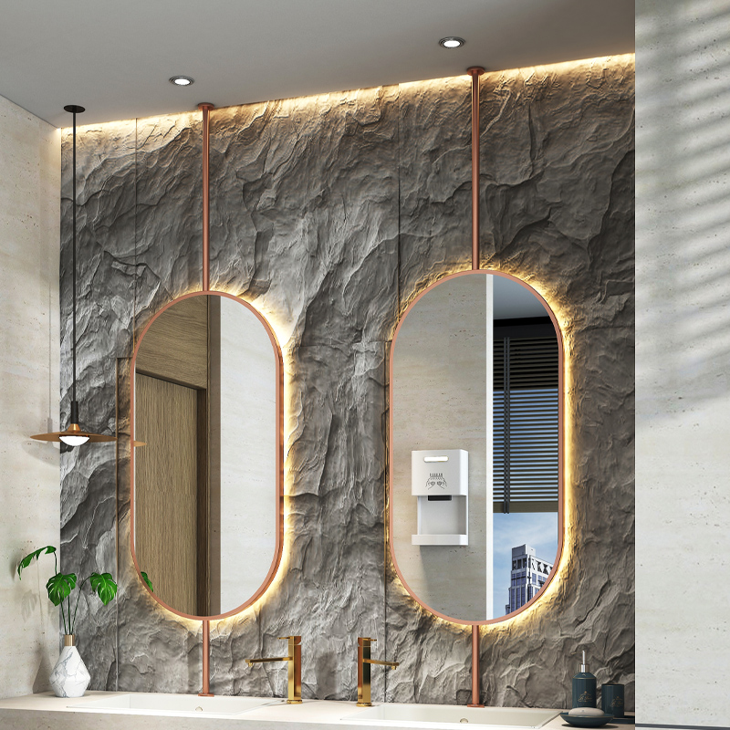 Home Bathroom Furniture - Miroir suspendu ovale pour plafond, taille