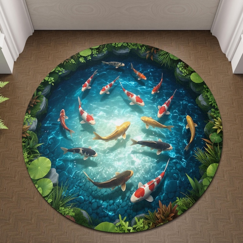 Tapis rond antidérapant 2D ave - Home Goods Bathroom Rugs avis et prix