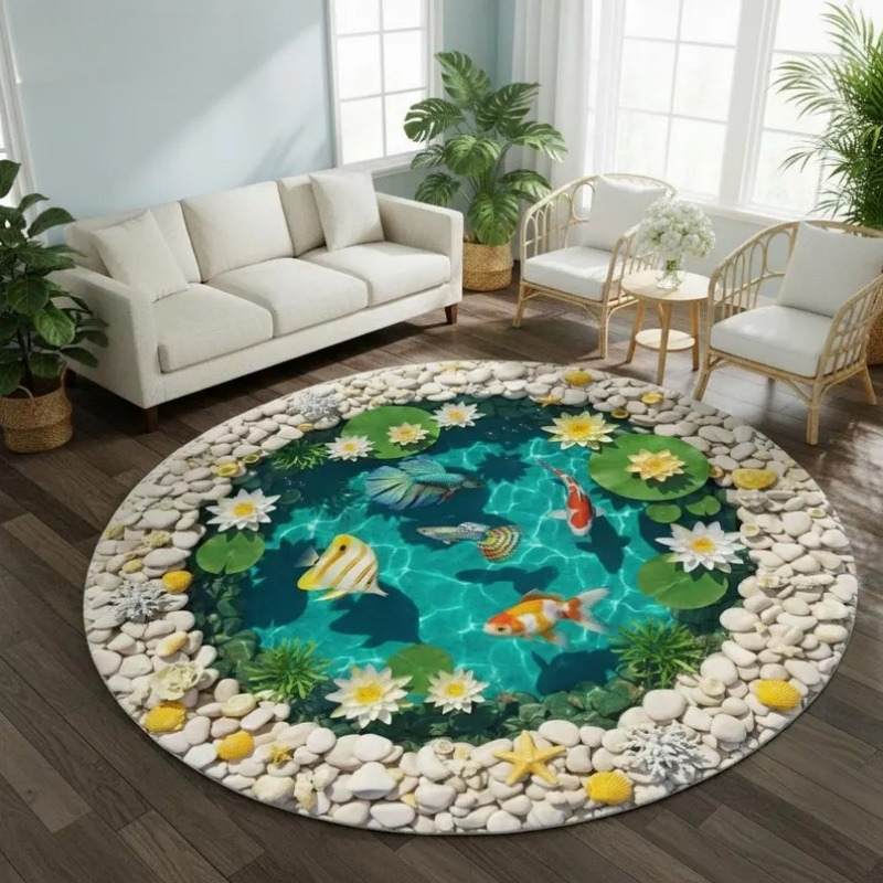 Tapis rond antidérapant 2D ave - Home Goods Bathroom Rugs avis et prix