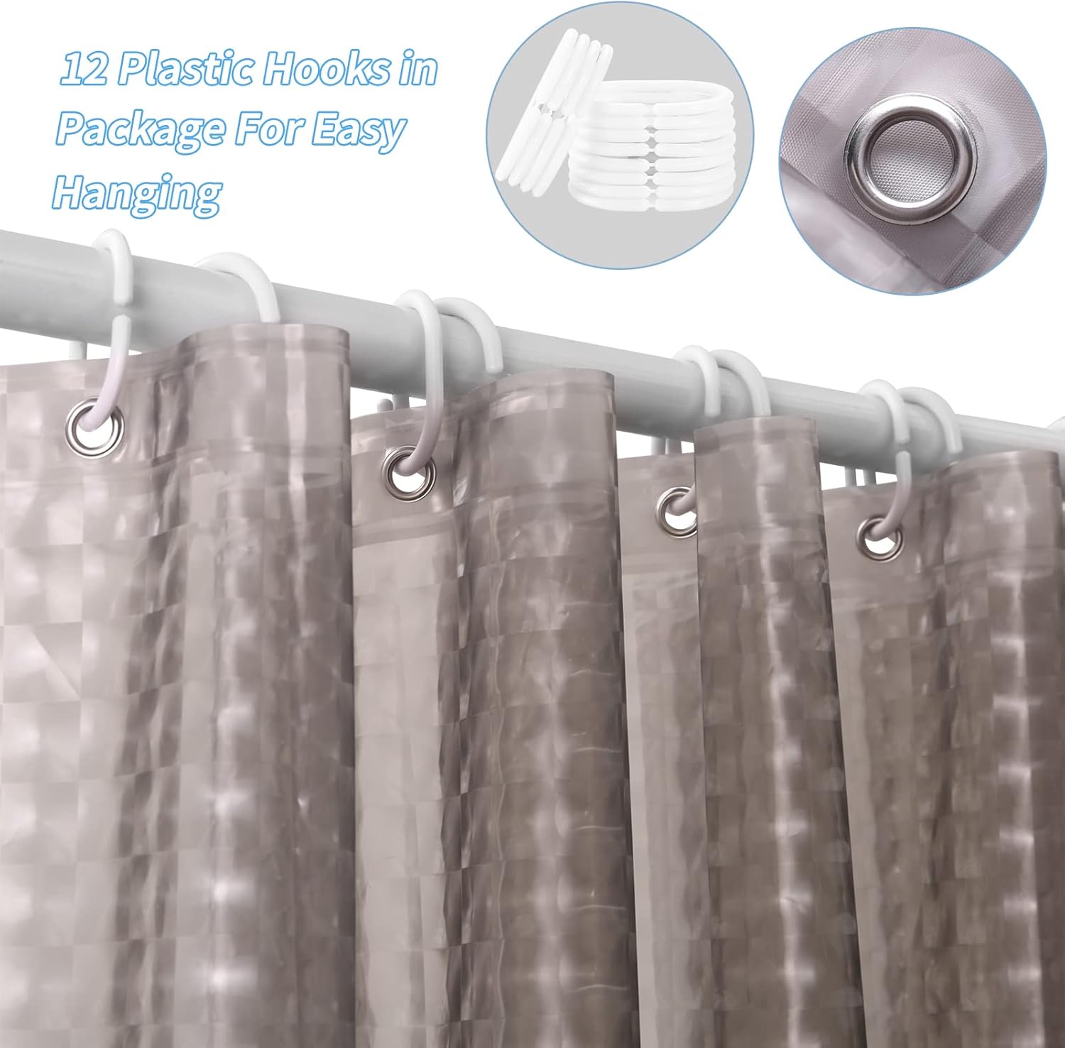 Rideau de douche en cristal gr - Shower Curtain Liner avis et prix