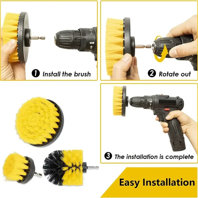 Lot de 3 brosses pour perceuse - Home Bathroom Cleaner avis et prix
