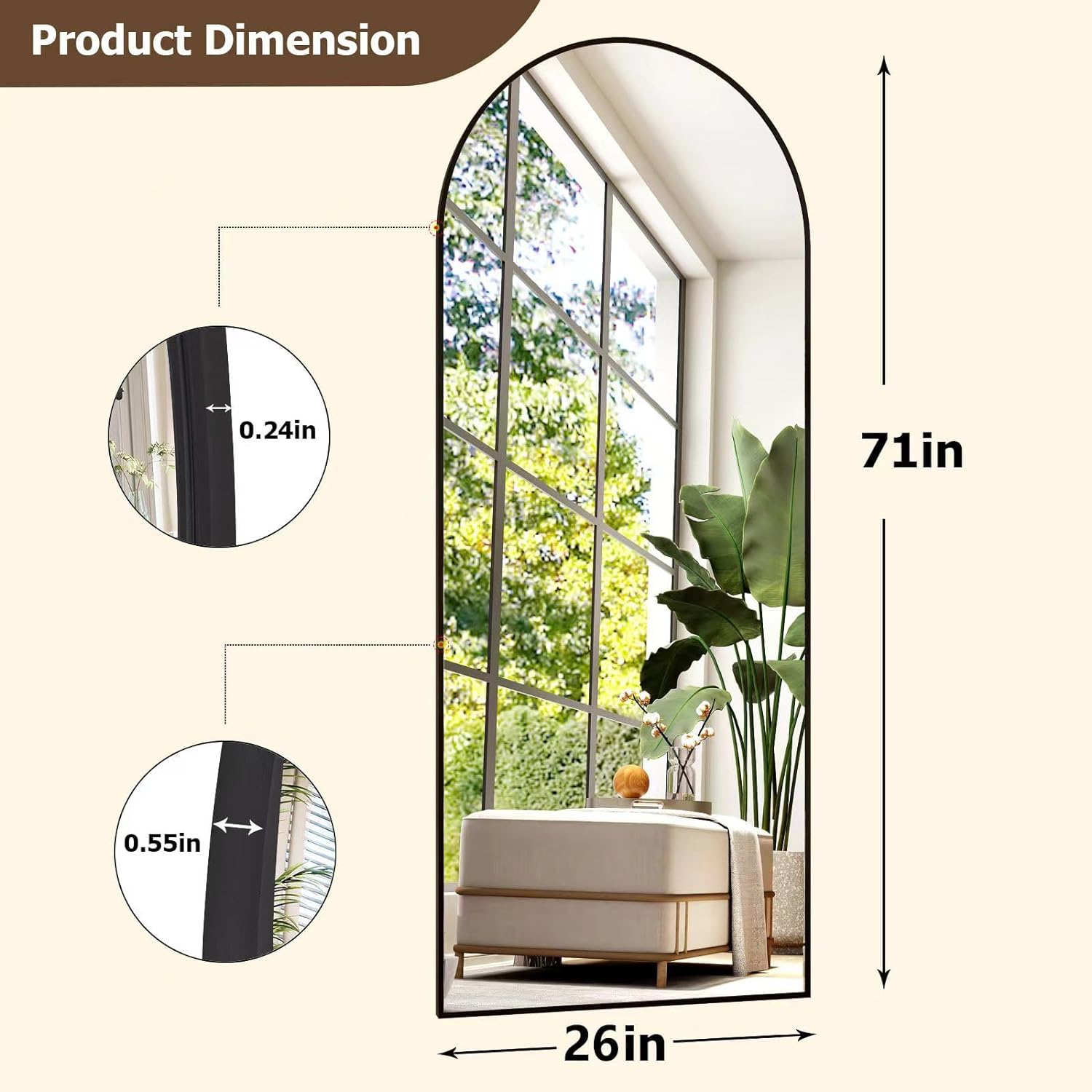 Miroir arqué pleine longueur 2 - Home Bathroom Furniture avis et prix