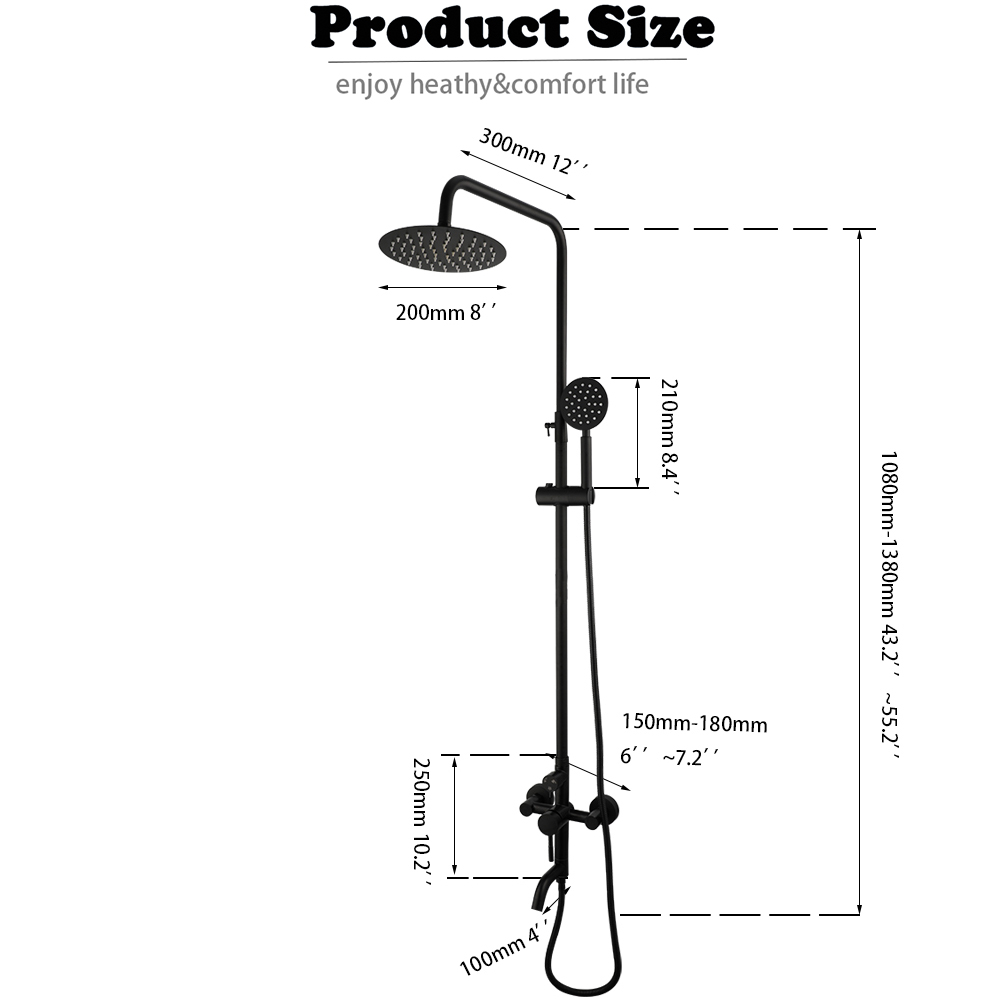 EllMAIDI-Plan de Douche Noir a - Home Bathroom Taps avis et prix